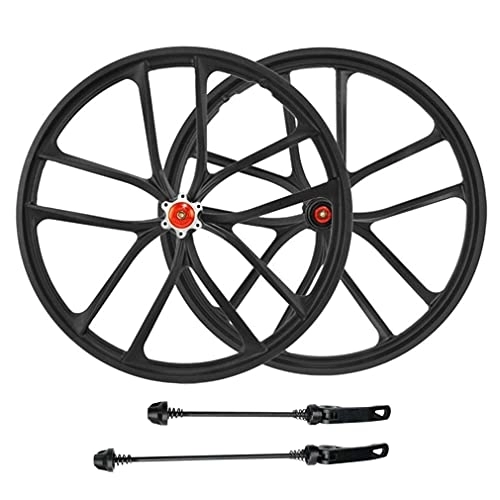 Mountain Bike Wheel : Mountain Bike Wheelset 20inch Cycling Rim Magnesium Alloy Quick Release Integrated Wheels Disc Brake Hub For Cassette Flywheel 7 / 8 / 9 / 10s BMX Folding Bicycle Accessory 2164g (Size : 406) (406)