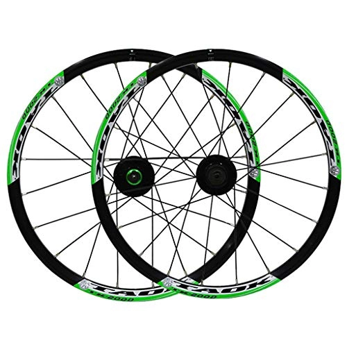 Mountain Bike Wheel : Mountain Bike Wheelset, 20inch foldBicycle Wheel, Aluminum Alloy Disc-Brake Cycling Rim Wheel Fast Release Front Wheel Rear Wheel 7 8 9 Speed 20H, F-20 inches