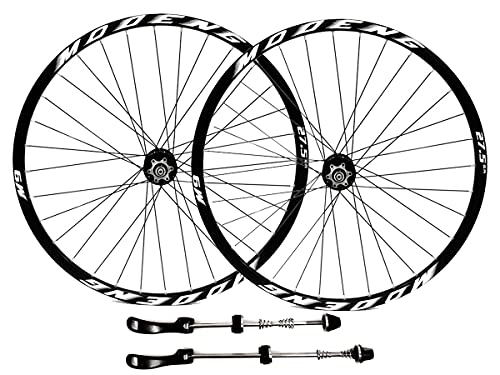 Mountain Bike Wheel : Mountain Bike Wheelset 26" 27.5" 29" Bicycle Rim MTB Disc Brake Wheels QR Quick Release 32H Hub For 7 / 8 / 9 / 10 / 11 / 12 Speed Cassette 2055g (Color : Red, Size : 27.5'') (Black 27.5)