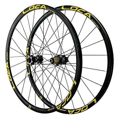 Mountain Bike Wheel : Mountain Bike Wheelset, 26 / 27.5 / 29 Inch (700C) 24 Holes Six Nail Disc Brake Aluminum Alloy Ultralight Rim (Color : Gold, Size : 27.5inch)