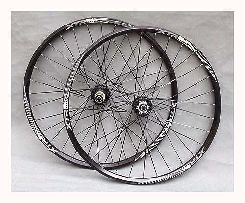 Mountain Bike Wheel : Mountain Bike Wheelset 26 / 27.5 / 29 Inch Disc Brake Sealed Bearing Support 8-11 Speed Cassette QR Flat Spokes Wheel Set Front / Rear Wheel 32 (Color : Black, Size : 29inch)