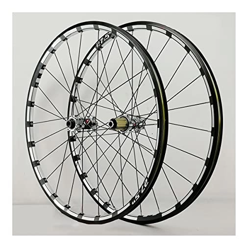 Mountain Bike Wheel : Mountain Bike Wheelset 26 / 27.5 / 29 Inch Disc Brake Thru Axle MTB Double Wall Alloy Rims Sealed Bearing Cycling Wheels For 7 8 9 10 11 12 Speed Cassette (Color : Titanium, Size : 29'')