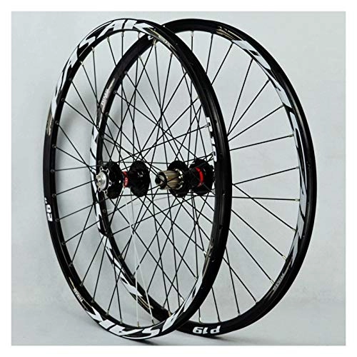 Mountain Bike Wheel : Mountain Bike Wheelset 26 27.5 29 Inch Disc Double Layer Rim Disc / Brake Bicycle QR 7 / 8 / 9 / 10 / 11 Speed 32 Hole Sealed Bearing (Color : E, Size : 26in)