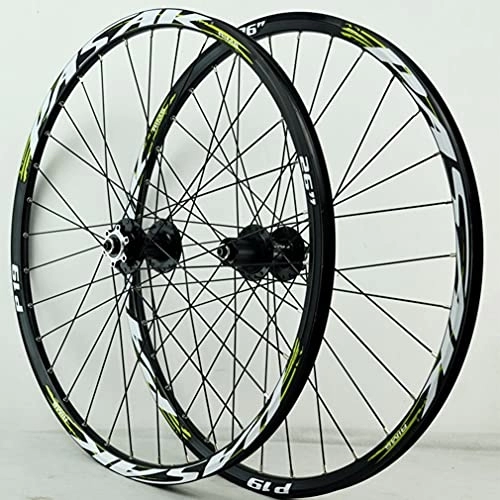 Mountain Bike Wheel : Mountain Bike Wheelset 26" 27.5" 29" MTB Rim 32 Holes Quick Release Bicycle Wheels Front And Rear Wheel 2035g Disc Brake Hub For 7 / 8 / 9 / 10 / 11 / 12 Speed Cassette (Color : Red A, Size : 29inch) (Gre