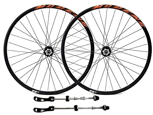 Mountain Bike Wheel : Mountain Bike Wheelset 26" 27.5" 29" MTB Rim 32H Bicycle Quick Release Wheels Disc Brake Hub For 7 / 8 / 9 / 10 / 11 / 12 / 13 Speed Cassette 2055g QR (Color : Orange, Size : 27.5'') (Orange 29)