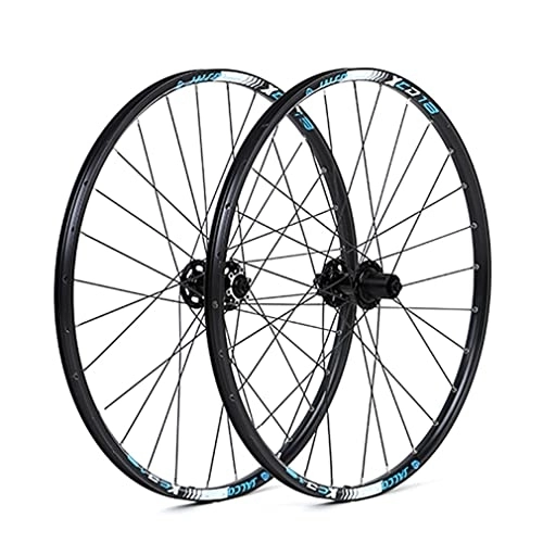 Mountain Bike Wheel : Mountain Bike Wheelset 26 / 27.5" Bicycle Rim 28H Hub Disc Brake Quick Release MTB Wheels For 7 / 8 / 9 / 10 / 11 Speed Cassette Flywheel 1800g (Color : Green, Size : 27.5'') (Blue 26)