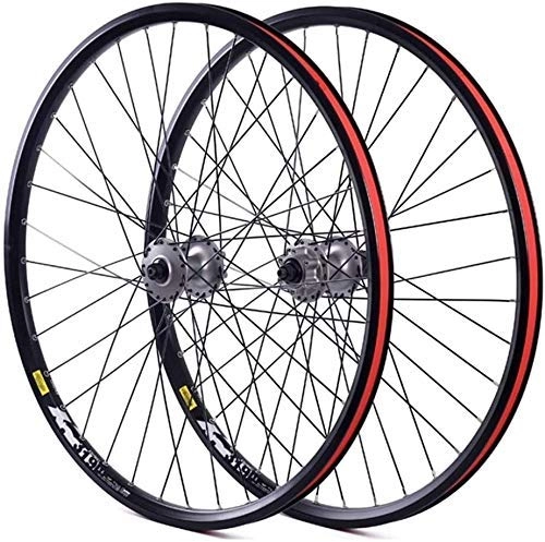 Mountain Bike Wheel : Mountain Bike Wheelset 26 / 27.5", MTB Bicycle Front Rear Wheel, Double Wall Alloy Rim 8-10 Speed Cassette Hub QR Disc Brake Sealed Bearing