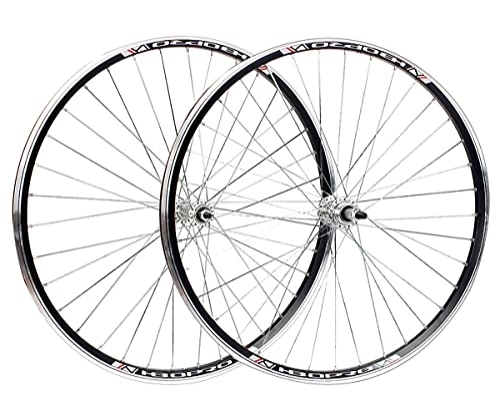 Mountain Bike Wheel : Mountain Bike Wheelset 26'' 700C Bicycle Rim V Brake MTB Wheels Bolt On Solid Shaft Hub For 6 / 7 / 8 / 9 Speed Rotary Flywheel (Color : Black, Size : 700C) (Silver 26inch)