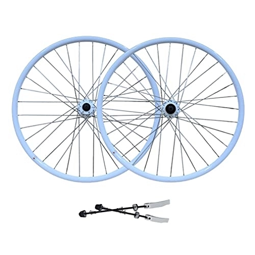 Mountain Bike Wheel : Mountain Bike Wheelset 26" Bicycle Rim Disc Brake MTB Wheels Quick Release 32H QR Hub For 7 / 8 / 9 Speed Cassette 2359g (Color : Blue, Size : 26'') (White 26 inch)