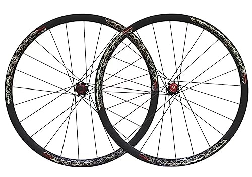 Mountain Bike Wheel : Mountain bike wheelset 26 inch Aluminum wrapped carbon fiber wheelset Straight pull hubs front 2 rear 4 sealed bearings QR Wheel Set for 7-10 speed