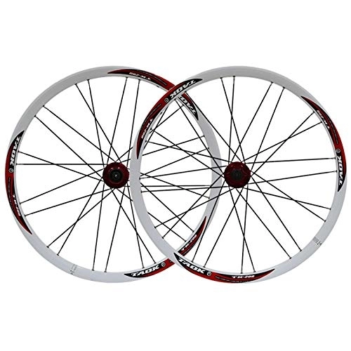 Mountain Bike Wheel : Mountain Bike Wheelset 26 Inch Double Layer Rim Disc / Rim Brake Bicycle Wheel 7 8 9 Speed 24H Quick Release Front And Rear (Color : C)