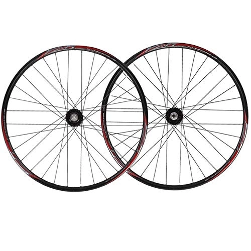 Mountain Bike Wheel : Mountain Bike Wheelset 26 Inch Front 2 Rear 4 Palin Bearing Hub Aluminum Alloy Rim Quick Release Disc Brake 7 8 9 10 Speed Cycling Wheel Set (Color : A)