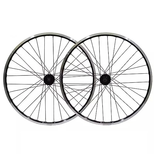 Mountain Bike Wheel : Mountain Bike Wheelset 26 Inch Front Rear 100 / 135 V-brake / Disc Brake Dual-use Wheel Set Ball Bearing Hubs Quick Release Wheel For 7 8 9 10 Speed Cassette (Color : Black)