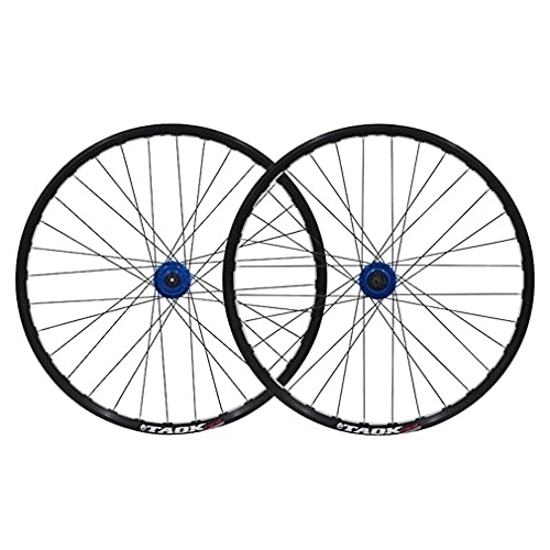 Mountain Bike Wheel : Mountain Bike Wheelset 26" MTB Rim QR Quick Release Disc Brake Bicycle Wheels 32H Hub For 7 / 8 / 9 / 10 Speed Cassette 2156g (Color : Gold, Size : 26 inch) (Blue 26 inch)