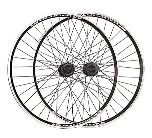 Mountain Bike Wheel : Mountain Bike Wheelset 26" V Brake Bicycle Rim MTB Quick Release Wheels QR Cassette Hub For 7 Speed (Color : Black hub, Size : 700C) (Black Hub 700C)