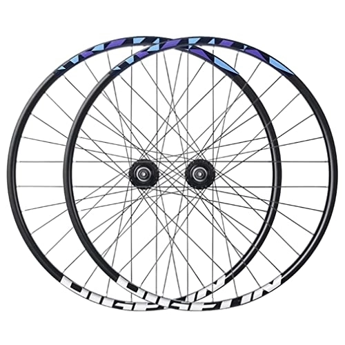 Mountain Bike Wheel : Mountain Bike Wheelset 27.5'' Disc Brake MTB Rim Quick Release Front Rear Wheel Set Bicycle Wheels 32H Hub For 7 / 8 Speed Rotary Flywheel 2800g (Color : Blue, Size : 27.5'') (Blue 27.5)