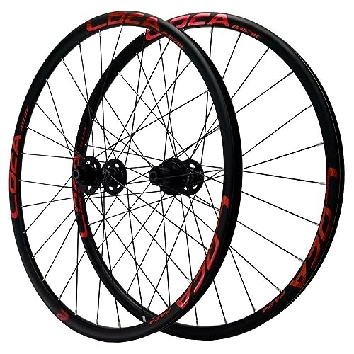 Mountain Bike Wheel : Mountain Bike Wheelset 27.5 Inch Center-locking Disc Brakes Rims Sealed Bearing Hubs Support 8-12 Speed Cassette Thru Axle Wheel Set Front 12 * 100mm Rear 12 * 142mm (Color : Red)