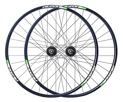 Mountain Bike Wheel : Mountain Bike Wheelset 27.5'' Rim Disc Brake MTB Wheelset Quick Release Front Rear Wheels Bicycle Wheel 32H Hub For 7 / 8 Speed Rotary Flywheel 2800g (Color : Green, Size : 27.5'') (Green 27.5)