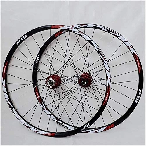 Mountain Bike Wheel : Mountain Bike Wheelset, 29 / 26 / 27.5 Inch Bicycle Wheel (Front + Rear) Double Walled Aluminum Alloy MTB Rim Fast Release Disc Brake 32H 7-11 Speed Cassette