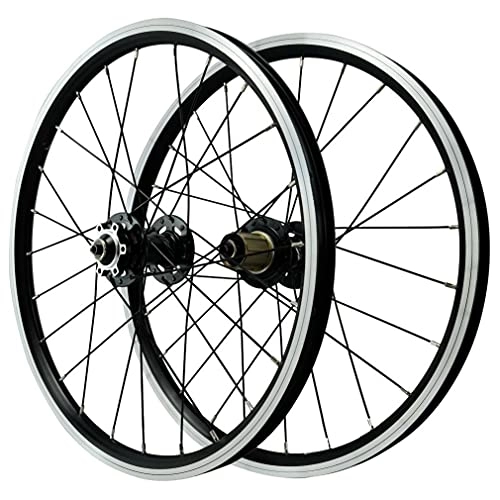 Mountain Bike Wheel : Mountain Bike Wheelset 406 Disc Brake Cycling Wheels 20" BMX Rim V Brake 24 Holes Quick Release Hub For 7 / 8 / 9 / 10 / 11 / 12 Speed Cassette MTB Bicycle Wheel 1400g (Color : Silver, Size : 20inch) (Bla
