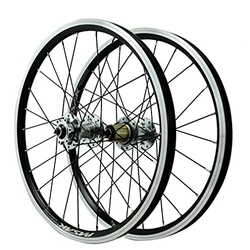 Mountain Bike Wheel : Mountain Bike Wheelset 406 Disc Brake Cycling Wheels 20" BMX Rim V Brake 24 Holes Quick Release Hub For 7 / 8 / 9 / 10 / 11 / 12 Speed Cassette MTB Bicycle Wheel 1400g (Color : Silver, Size : 20inch) (Sil