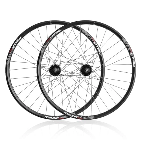 Mountain Bike Wheel : Mountain Bike Wheelset Alu Alloy Dual Wall Rim 29″ / 27.5″ Six Nail Disc Brake Roller Ball Hub Wheelset Quick Release Bike Wheels Support 7-8-9-10 Speed Cassette (Color : Black, Size : 27.5")