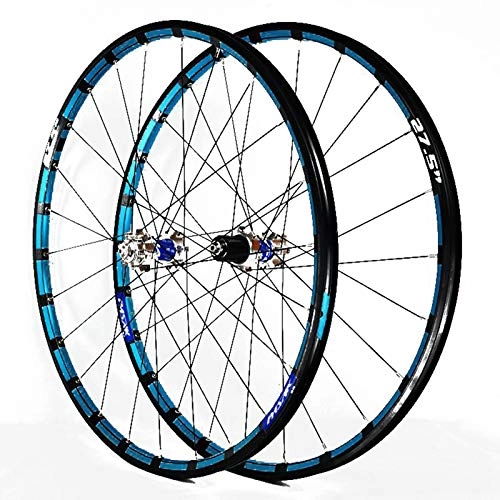 Mountain Bike Wheel : Mountain Bike Wheelset, Bicycle Wheel Rim Brake Lightweight Alloy Construction High Performance Sealed 24-Hole Color Wheel Set, 27.5