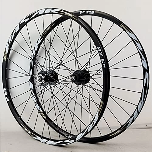 Mountain Bike Wheel : Mountain Bike Wheelset Disc Brake Quick Release Cycling Wheels 26 / 27.5 / 29 Inch MTB Rim 32H Hub For 7 / 8 / 9 / 10 / 11 / 12 Speed Cassette 2050g (Color : Green, Size : 27.5inch) (Gold 29inch)