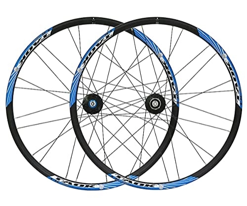 Mountain Bike Wheel : Mountain Bike Wheelset Disc Brake Quick Release Wheels MTB 26" Bicycle Rim 24H QR Hub For 7 / 8 / 9 / 10 Speed Cassette 2130g (Color : Blue, Size : 26in) (Blue 26in)