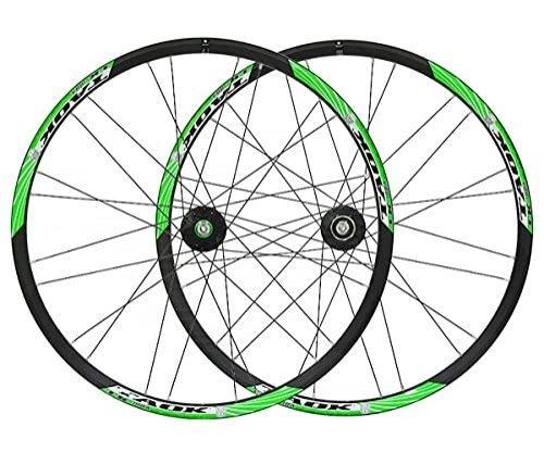 Mountain Bike Wheel : Mountain Bike Wheelset Disc Brake Quick Release Wheels MTB 26" Bicycle Rim 24H QR Hub For 7 / 8 / 9 / 10 Speed Cassette 2130g (Color : Blue, Size : 26in) (Green 26in)