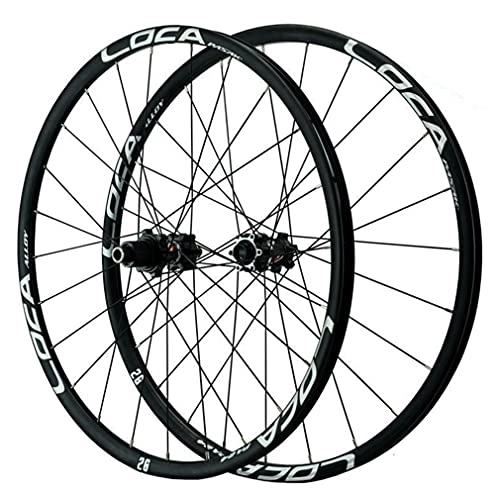 Mountain Bike Wheel : Mountain Bike Wheelset Thru Axle Disc Brake Cycling Wheels 26" / 27.5" / 700c / 29 Bicycle Rim 24 Holes Hub For 7 / 8 / 9 / 10 / 11 / 12 Speed Cassette MTB Front And Rear Wheel 1670g (Silver 700C)