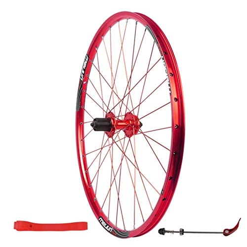 Mountain Bike Wheel : Mountain Cycling Rear Wheel, Double Wall Rim 32 Holes Disc Brake 7 / 8 / 9 / 10 Speed Flywheel 26" Bike Single Wheel (Color : Red, Size : 26inch)