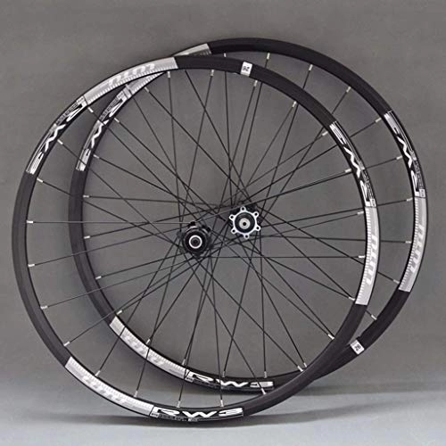 Mountain Bike Wheel : MTB 26" / 27.5" Bicycle Wheelset For Mountain Bike Double Wall Alloy Rim Disc Brake 9-11 Speed Card Hub Sealed Bearing QR 24H