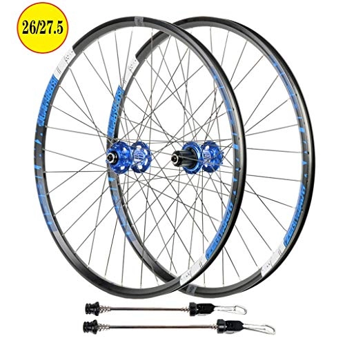 Mountain Bike Wheel : MTB 27.5 Inch Bike Wheelset, Double Wall Disc Brake Aluminum Alloy Quick Release Hybrid / Mountain Bearings Hub 8 / 9 / 10 / 11 Speed Wheels (Color : C, Size : 27.5 inch)