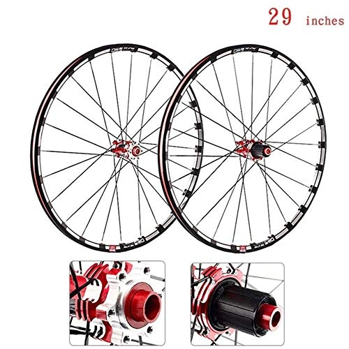 Mountain Bike Wheel : MTB Bicycle Front Wheel Rear Wheel, Mountain Bike Wheelset 26 / 27.5 / 29 Inch Aluminum Alloy Double Wall Disc Brake Carbon Fiber Hub Barrel Shaft Cassette 7-11 Speed
