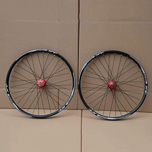 Mountain Bike Wheel : MTB Bicycle Wheel Set 26 27.5 29 In Mountain Bike Wheel Double Layer Alloy Rim Sealed Bearing 7-11 Speed Cassette Hub Disc Brake 1100g QR (Color : E, Size : 26in)