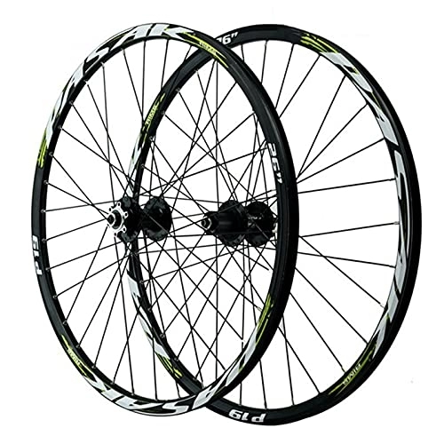 Mountain Bike Wheel : MTB Bicycle Wheels Mountain Bike Wheel Front 2 Rear 4 Bearing 26 / 27.5 / 29inch 7-11speed Six Hole Disc Brake QR100 135alloy Hub 1-1 / 2” (Color : Green, Size : 29 inch)