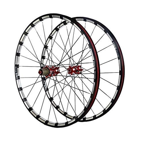 Mountain Bike Wheel : MTB Bicycle Wheelset 26 / 27.5 inch CNC Mountain Bike Wheel Alloy Double Wall Rims Board Hub Sealed Bearing Disc Brake 11 Speed 24 Hours