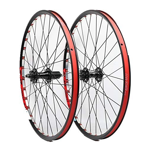 Mountain Bike Wheel : MTB Bicycle Wheelset, 26 in Mountain Bike Wheel Set Double Layer Alloy Rim Quick Release Speed Cassette Hub Disc Brake