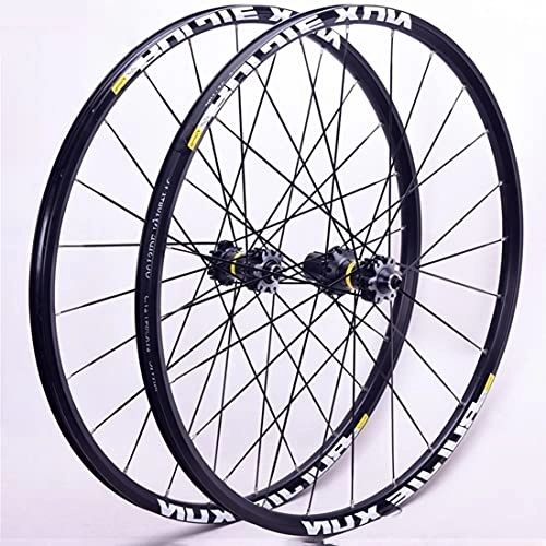 Mountain Bike Wheel : MTB Bicycle Wheelset, Mountain Bike Front Rear Wheels Set 26" 27.5" 29" Double Layer Alloy Rim Sealed Bearing, QR 8-11 Speed Cassette Carbon Hub Disc Brake 6 Bolts (Black 27.5 in)