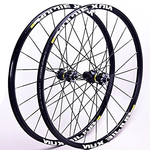Mountain Bike Wheel : MTB Bike Wheelset, 26 / 27.5 / 29 Inch Mountain Cycling Wheels, Carbon Hub 24H Straight Pull Flat Spokes Disc Brake Fit For 7-11 Speed Cassette Quick Release Axles Bicycle Accessory (Black 27.5 in)