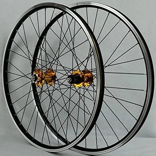 Mountain Bike Wheel : MTB Bike Wheelset 26 / 27.5 / 29 Inch Mountain Cycling Wheels V / Disc Brake 32H Hub Aluminum Alloy Rim Straight Pull Spokes For 7-12 Speed Cassette Quick Release Axles 2200g (Size : 27.5inch) (27.5