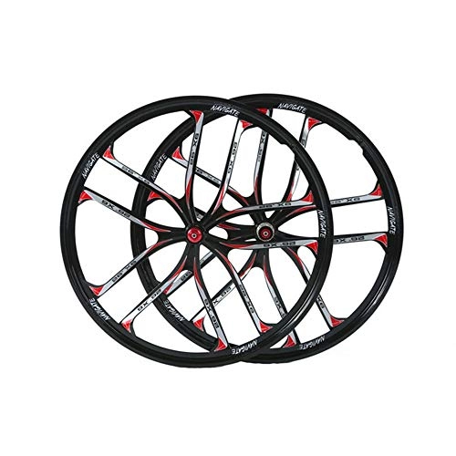 Mountain Bike Wheel : MTB MTB Bike Cycling Wheels 26 Inch, Double Wall Magnesium Alloy Quick Release Disc Brake Hybrid / Mountain Disc 8 9 10 11 Speed Wheels (Color : D)