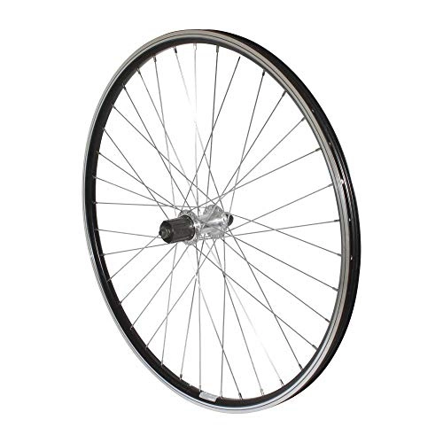 Mountain Bike Wheel : MTB Wheel 26 Inch P2R Rear Black Double Wall Aluminium Lock Cassette 9-8 V
