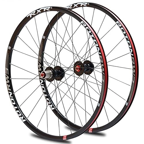 Mountain Bike Wheel : MTB Wheels 26 27.5 29 ER Disc Brake QR Wheel Aluminum Alloy Rim Sealed Bearing Mountain Bike Hub For 9 / 10 / 11 Speed Cassette (Color : Black, Size : 29'')