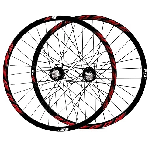 Mountain Bike Wheel : MTB Wheels 26 27.5 29 Inch Mountain Bike Wheelset Double Wall Rims Disc Brake 8 / 9 / 10s Cassette Hub 32H QR (Color : Red, Size : 26in) (Red 27.5in)
