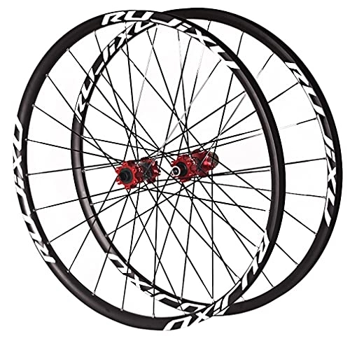 Mountain Bike Wheel : MTB Wheelset 26" 27.5" 29" Bolt On Disc Brake Mountain Bike Wheels Carbon Hub 24H Straight Pull Flat Spokes Bike Wheel, Suitable 7-11 Speed Cassette Mountain Bike Wheelset (Red 26 in)