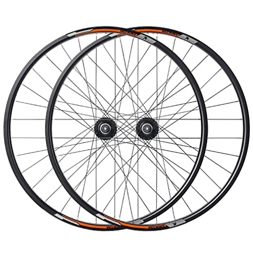 Mountain Bike Wheel : MTB Wheelset 27.5'' Disc Brake Wheelset Mountain Bike Rim Quick Release Front Rear Wheels Bicycle Wheelset 32H Hub For 7 / 8 Speed Rotary Flywheel 2800g (Color : Yellow, Size : 27.5'') (Orange 27.