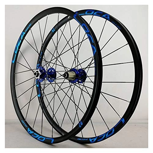 Mountain Bike Wheel : MTB Wheelset For Mountain Bike 26 27.5in Mountain Bike Wheel Double Layer Alloy Rim Disc Brake QR 8-12 Speed Palin Sealed Bearing Hub (Color : H, Size : 27.5in)