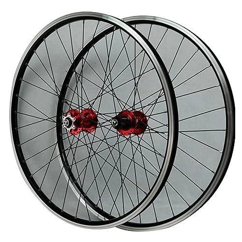 Mountain Bike Wheel : MYKINY Mountain Bike Disc Brake Wheelset, 26" 27.5" 29" X1.5-2.5 Inch Double Wall Quick Release Bicycle Rim for 7 / 8 / 9 / 10 / 11 Speed Cassette Wheel (Color : Red, Size : 29inch)